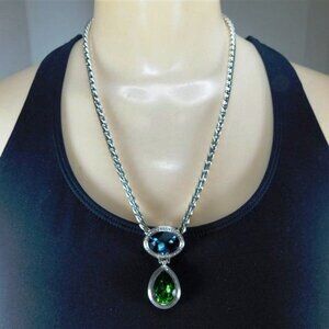 131/118  Brighton Necklace Blue / Green Stones 20in